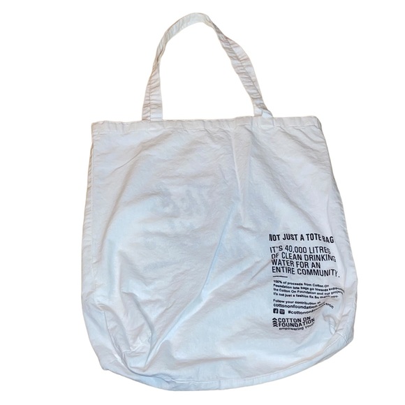 Cotton On Milk & Cookies White Graphic Tote Bag - Picture 2 of 4